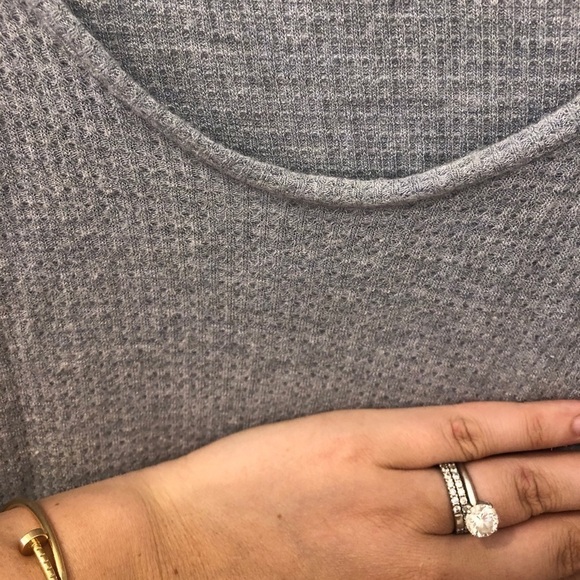 FREE People 'Malibu' Thermal Top in Gray - Picture 3 of 7